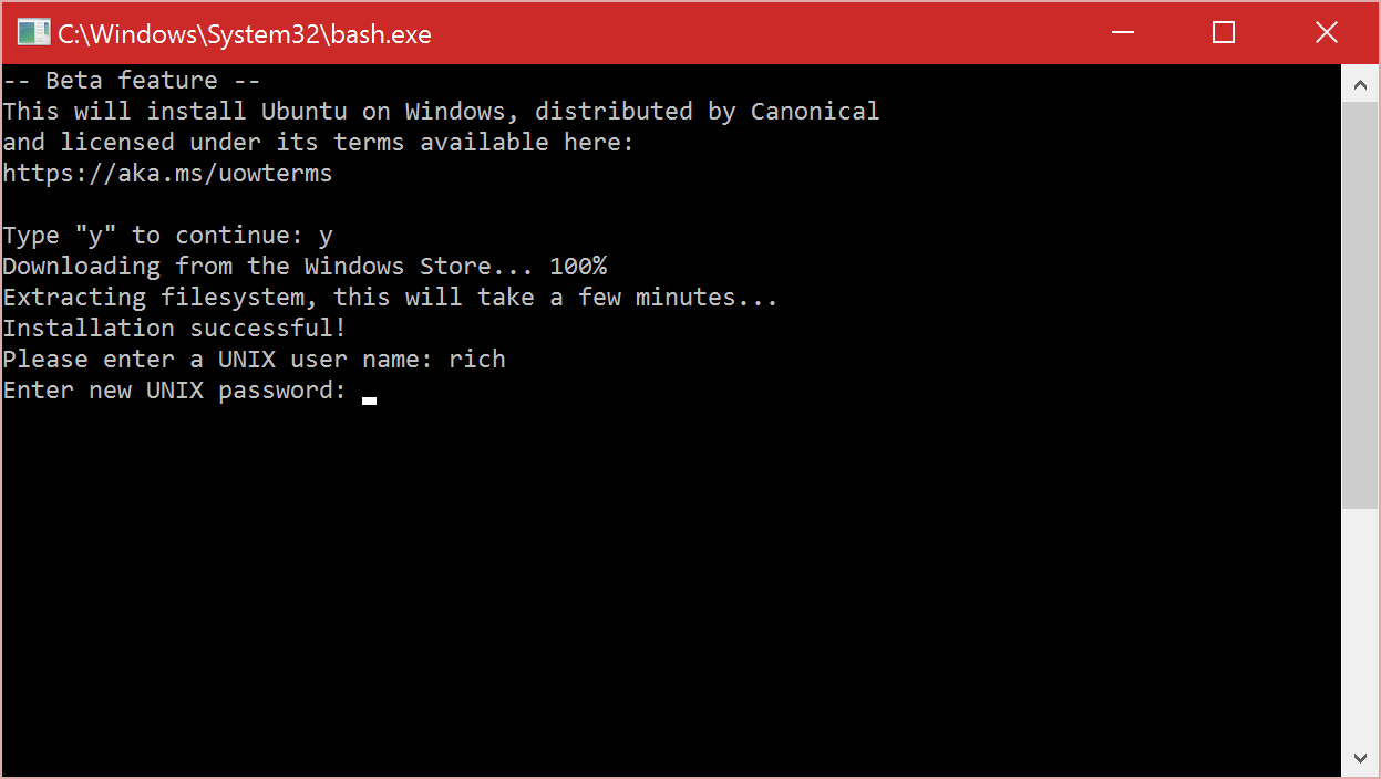 Install the Linux Subsystem on Windows 10